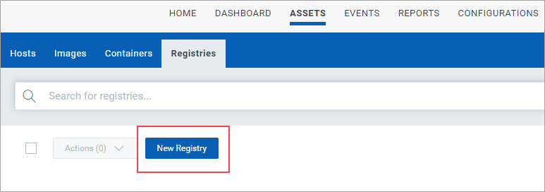 New Registry button