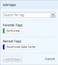 Search for tags to add.
