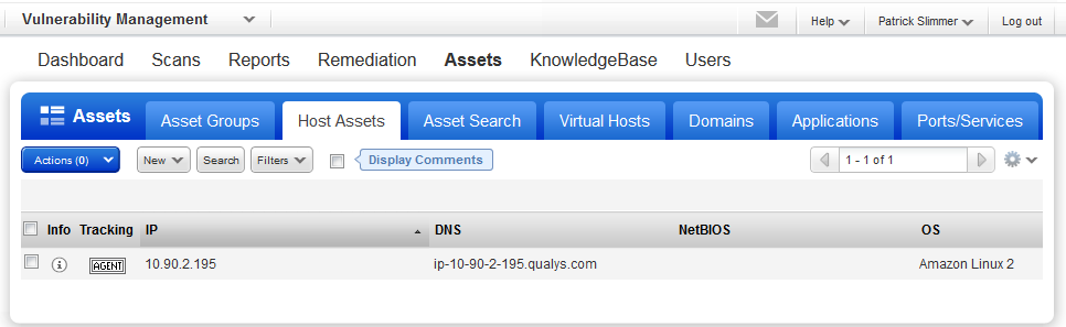 host with agent tracking method in VM app