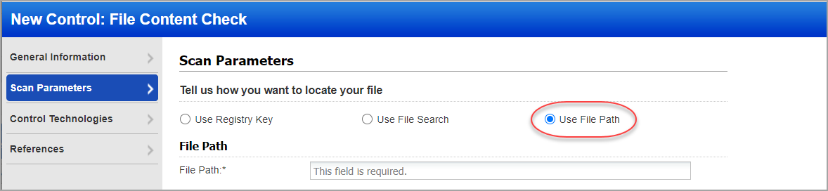 Use File Path option