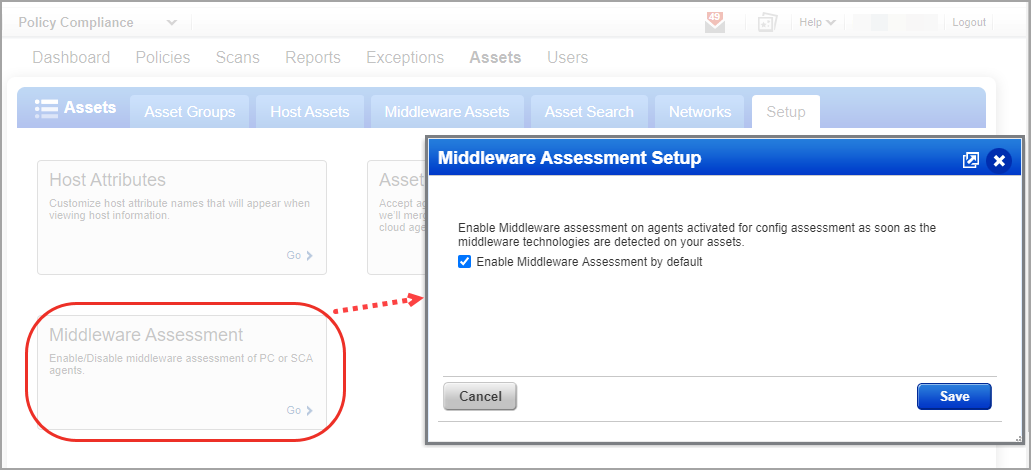 Enable Middleware Assessment by default setup option