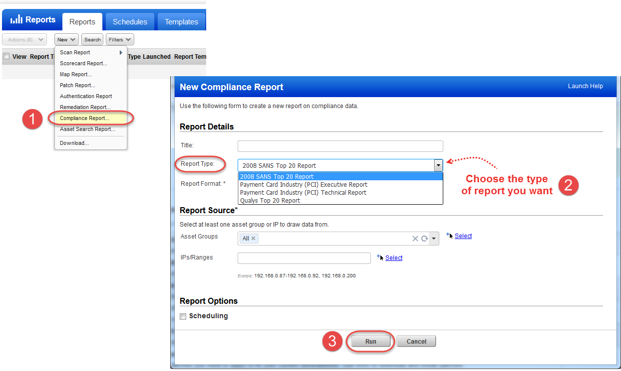 New Compliance Report menu option under Reports