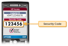 VIP security code on mobile phone