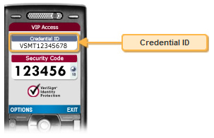 VIP credential ID on mobile phone