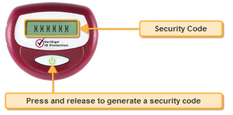 VIP security code on security token (model HAI08)
